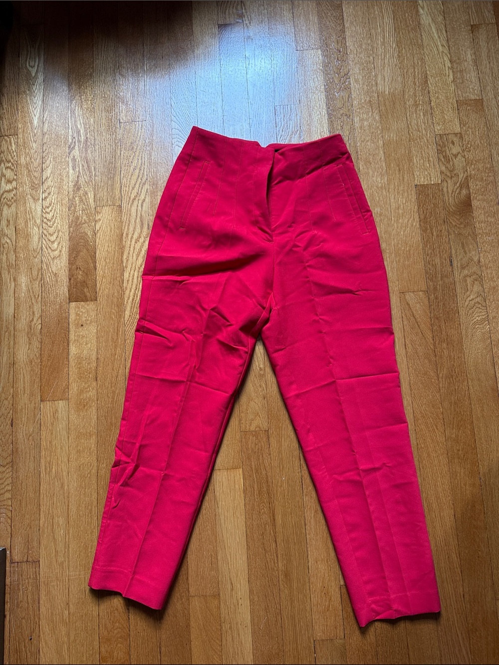 NWT ZARA high-Waist Tapered Women's Pants red size medium